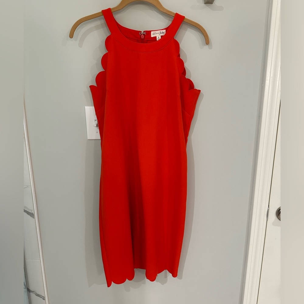 Orang/red sleeveless dress worn once